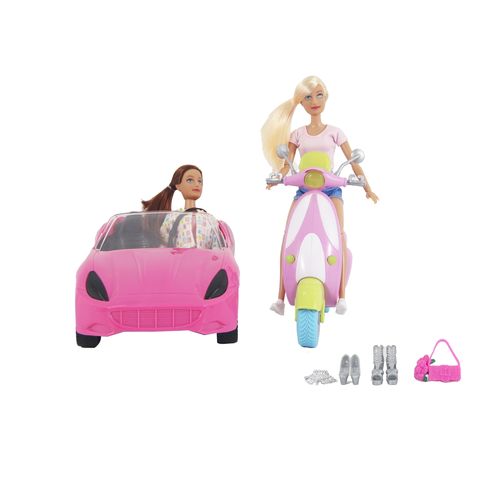 Muñeca Brittany con bicicleta y vehículo