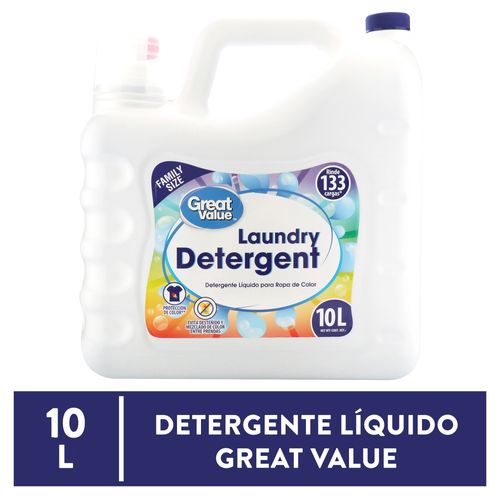 Detergente liquido Great Value para ropa blanca y color -10000ml