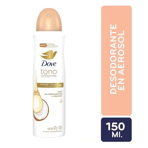 Desodorante Dove Tono Uniforme Coco y Vitamina E en Aerosol - 150 ml