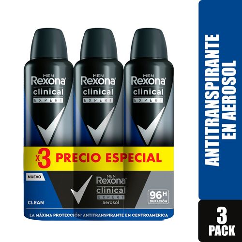 Desodorante Rexona Clinical Caballero Expert Clean en Aerosol - 150 ml