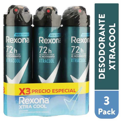 Desodorante Rexona Spray Xtra Cool 72 Horas De Protección 3 Pack - 450 g