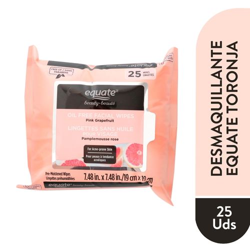 Toalla Desmaquillante Equate Oil Free - 25 Uds