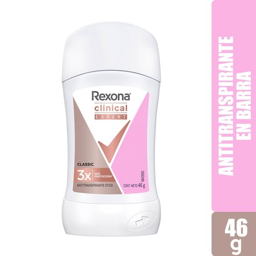 Desodorante Rexona Clinical Expert Classic en Barra - 46 g
