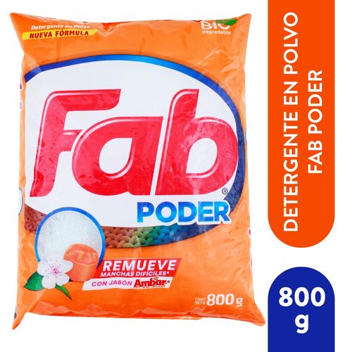 Detergente en Polvo Fab Ambar Natural - 800gr