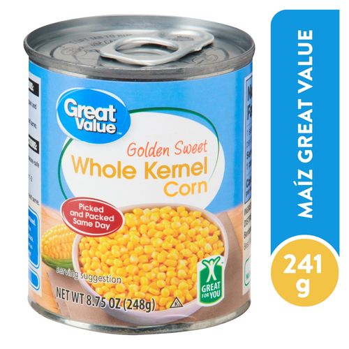 Maíz Dulce Great Value Grano Entero - 241 g