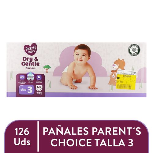 Pañales Parent's Choice Dry and Gentle T7 - 72 Unidades