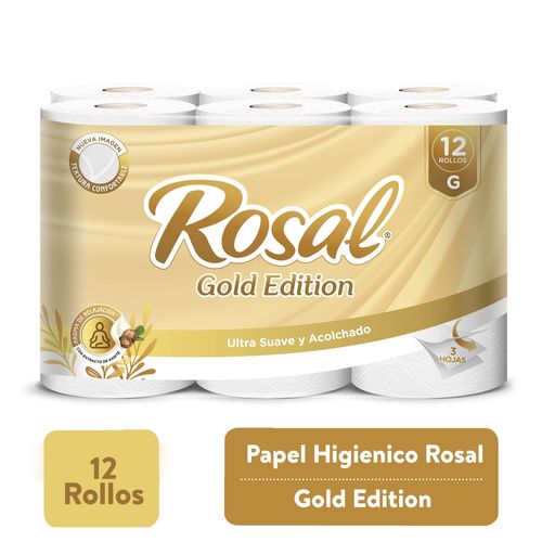 Papel Higienico Rosal Gold 3p 350h 12ea