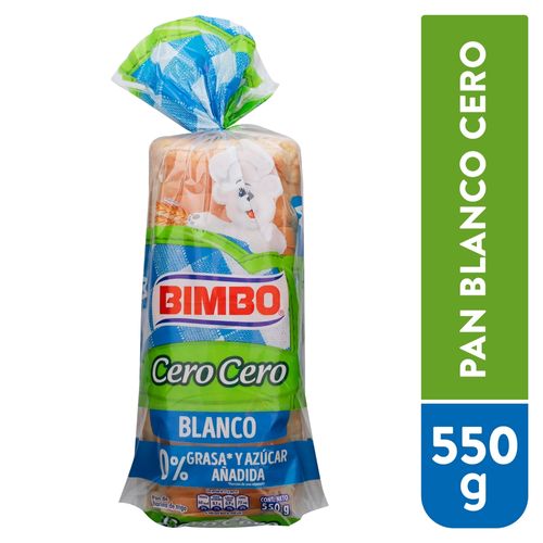 Pan Bimbo Cero Cero Blanco 550 Gr