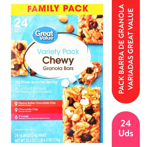 Barras De Granola Great Value Variado 24 PACK - 576 g