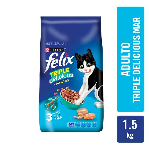 Comida para Gatos Felix adulto Triple delicious mar 1.5 kg
