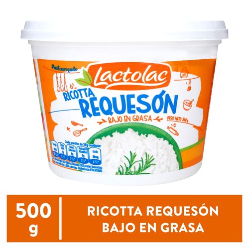 Requeson Lactolac Ricotta Bajo En Grasa y Libre De Colesterol - 500 g