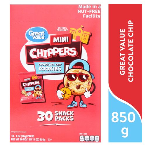 Galleta Great Value Mini Chocolate Chips 30 PACK - 850 g