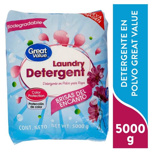 Detergente en polvo Great Value aroma Brisas del Encanto -5000g