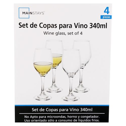 Ms Set De 4 Copas Para Vino Tinto 340Ml