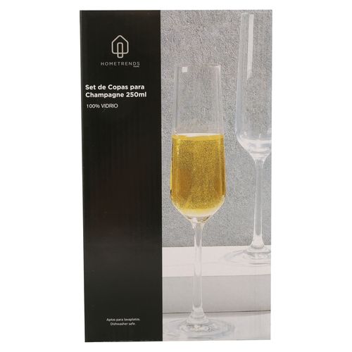 Ht Set 4 Copas Cristal Para Champ 250Ml