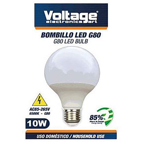 Bombillo Voltage Led G80 - 10W