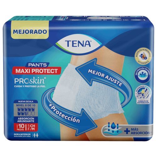 Pañal para adulto Tena pants maxi protect talla M - 10 Uds