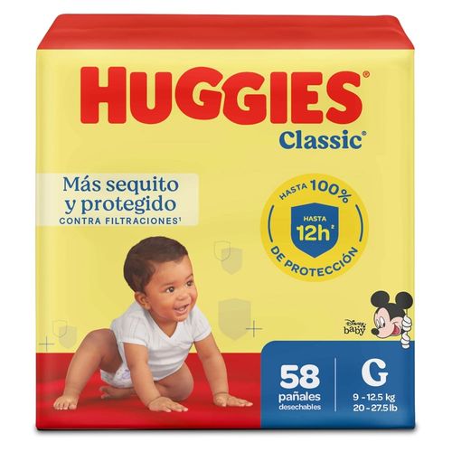 Pañales Huggies Classic Etapa 3/G - 58 Unidades