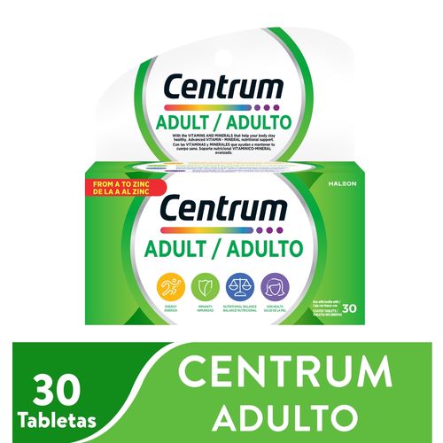 Multivitaminico Centrum Luteina caja 30 tabletas - Precio indicado por caja