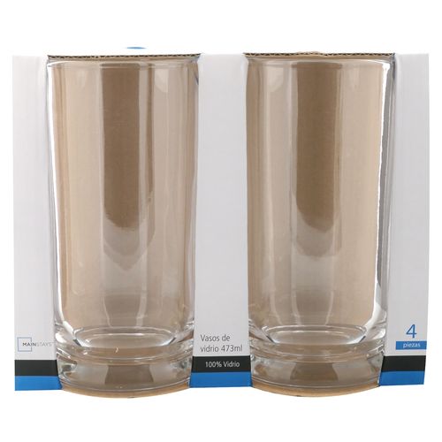 Ms Set De 4 Vasos De Vidrio 473Ml