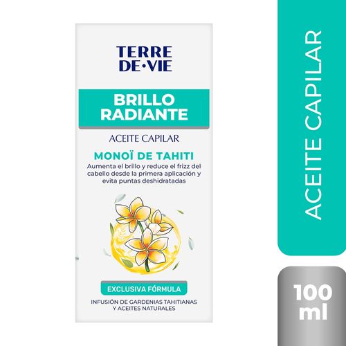 Aceite Monoï de Tahití Terre De Vie  Brillo Radiante - 100 ml