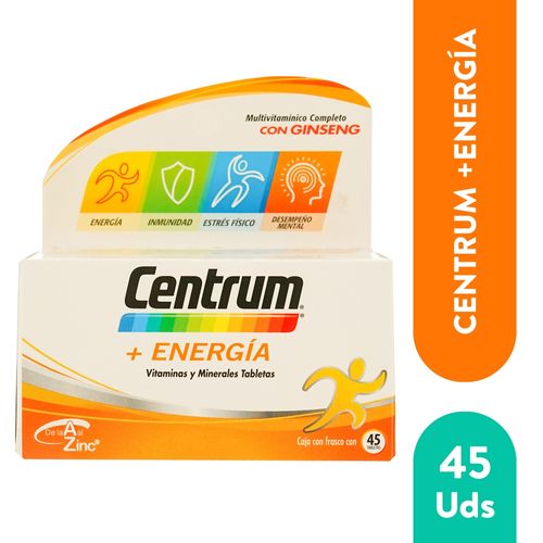 Centrum +energía frasco 45 tabletas - Precio indicado por frasco