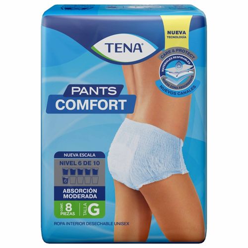 Pañal para adulto Tena pants comfort talla G - 8 Uds