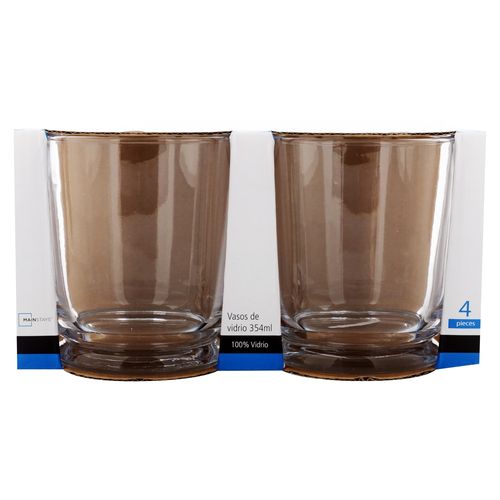 Ms Set De 4 Vasos De Vidrio 354Ml
