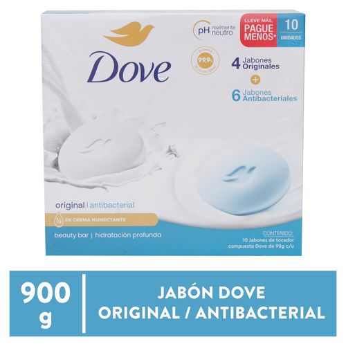 Jabón Dove Antibacterial y Original en Barra - 900 g