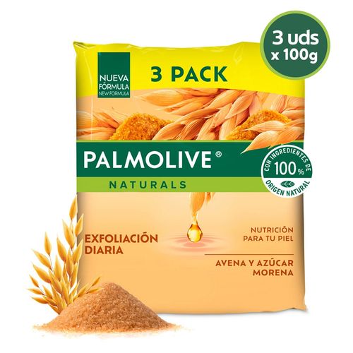 Jabón Palmolive Naturals Avena y Azúcar Morena 3 Pack - 100 g