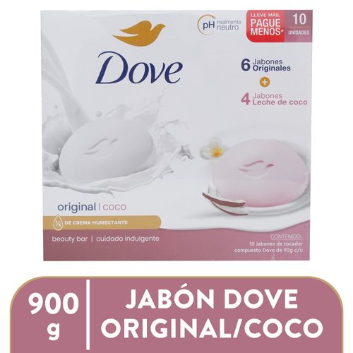 Jabón Dove Coco y Original en Barra - 900 g