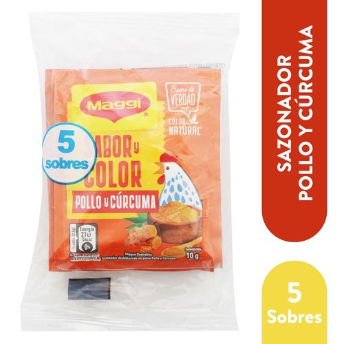 Consomé Maggi Pollo Y Cúrcuma 5 pack - 50 g