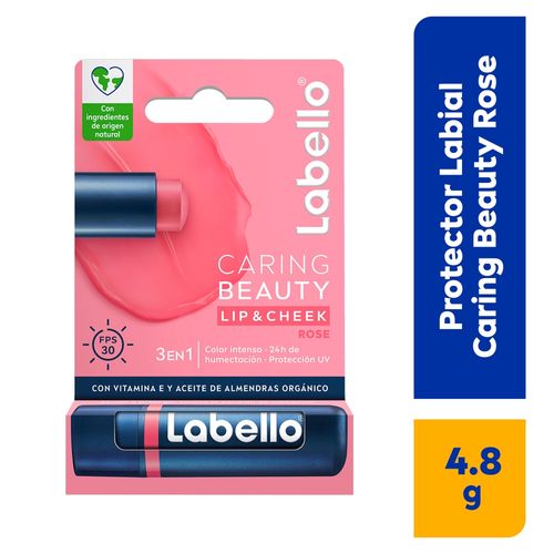 Pretector labial Labello caring beauty 3 en 1 rose - 4.8 g