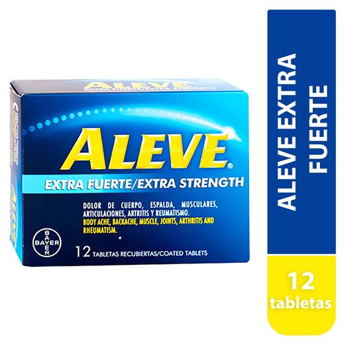 Aleve extra fuerte caja 12 tabletas - Precio indicado por caja