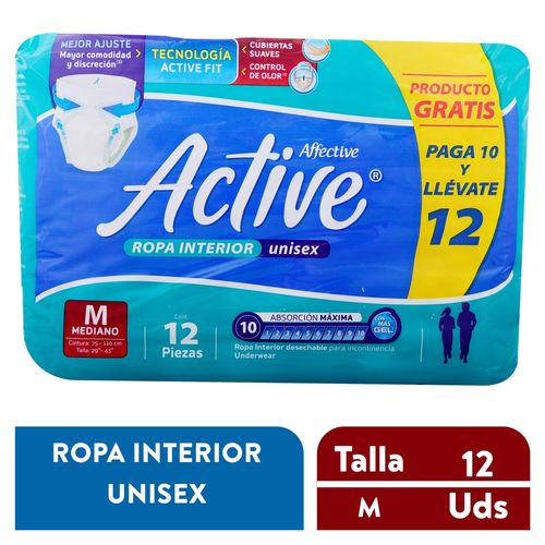 Pañal para adulto Affective Active pants talla M - 12 Uds