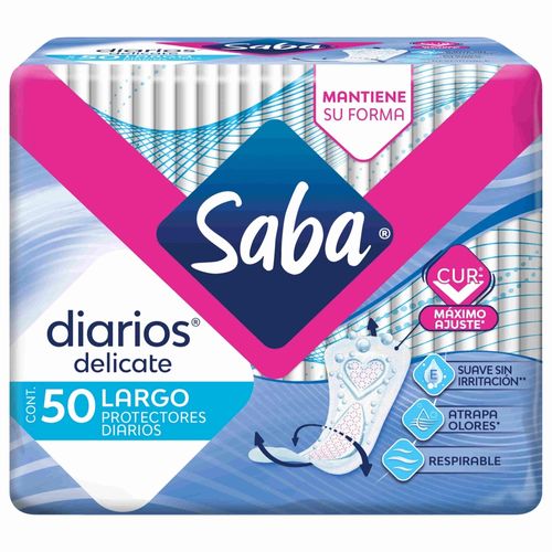 Protectores Saba Diarios Delicate Largos - 50 Unidades