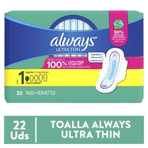 Toallas Always Ultra Delagadas - 22 uds