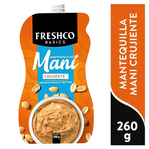 Crema De Avellana y Mantequilla De Maní Freshco Basics Mantequilla Mani Crujiente Freshco 260g