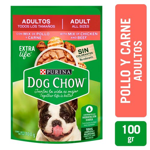 Comida húmeda para perro Purina Dog Chow todos los tamaños con pollo y carne 100 g