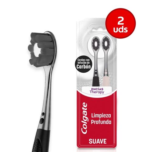 Cepillo Dental Colgate Encías Therapy Carbón 2 Pack