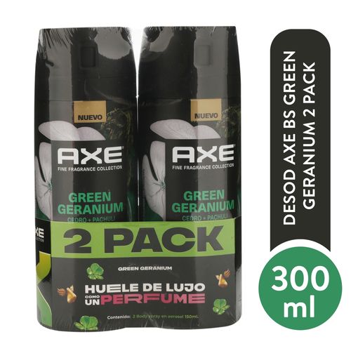 2pack Axe Body Spray Geranium 300ml