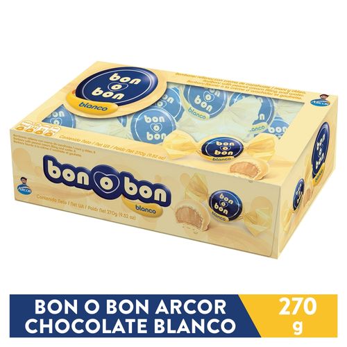 Bombon Arcor Chocolate Blanco Bonobon Caja - 270 g