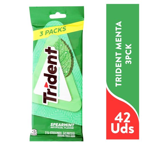 3pk Goma Trident Spearmint 42uni 80gr