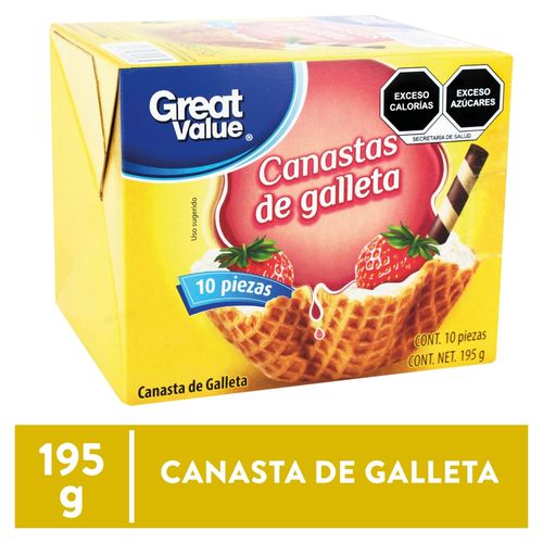 Canasta Great Value Para Helado - 10 unidades
