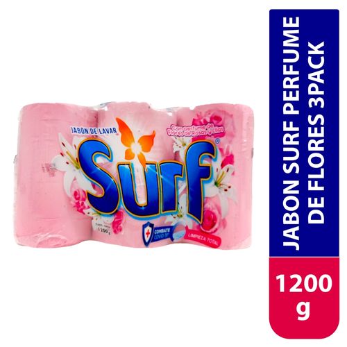 Jabón Surf Perfume De Flores 3 Pack - 1200 g