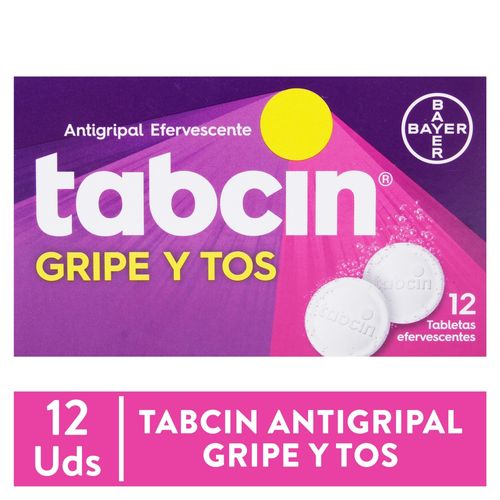 Tabcin gripe y tos efervescente caja 12 tabletas - Precio indicado por caja