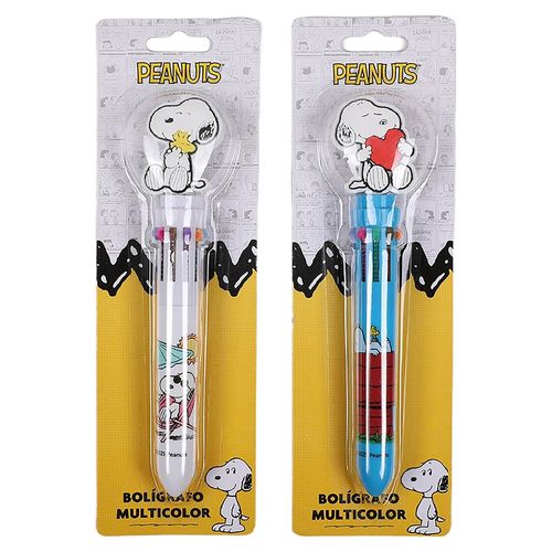 Snoopy Boligrafo 3d Retractil 10 Colores