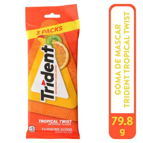3pk Goma Trident Trop Twist42uni 80gr