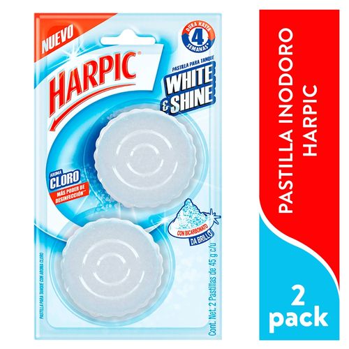 2 Pack Pastilla Para Sanitario Harpic  Flushmatic White & Shine - 45gr