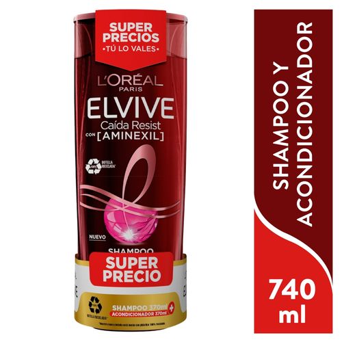Shampoo más acondicionador Elvive shampo anti quiebre 2 pack - 740 ml